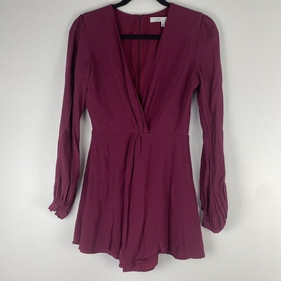 Lovers + Friends Dresses & Skirts - Revolve Lovers + Friends Women's Mini Dress Size S Raspberry Long Sleeve Twist